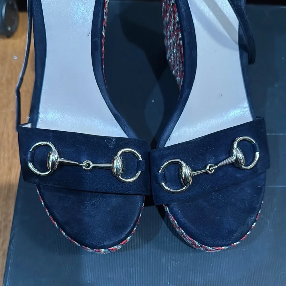 Gucci suede Horsebit Espadrille wedges - Picture 3 of 4